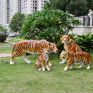 큰 동물원 장식적인 실물 크기 호랑이 가장 statute 호랑이 섬유유리 조각품 동물성 조각품 - Product Image 4