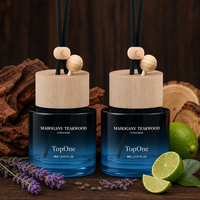Diffuseur de parfum suspendu pour voiture Custom TopOne, flacon en verre de 8 ml pour huiles essentielles avec cordon réglable, pour utilisation en voiture, dans un placard ou au bureau uniquement