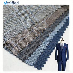 Yüksek kalite 50% W 50% P yün/Polyester kumaş kamgarn merinos yün kumaş erkek takım elbise ekose tarzı - Product Image 1