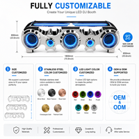 Support de lumière DJ pliable, console LED à 5 anneaux avec cadre en acier, console lumineuse personnalisable pour club, KTV, événement, scène