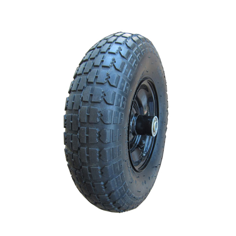 4.80/4.00 X 8 Wheelbarrow Tire, 3/4 & 5/8 Bearings, 3" Hub 16 Inch Fla