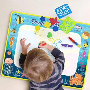 Magic Water <strong>Drawing</strong> Mat with Fluorescent Pen Painting <strong>Board</strong> Early Educational Toys Montessori Toys for Kids - Product Image 6
