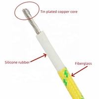 300 degrés résistant au feu cuivre étamé 1.5mm2 fil haute température isolation en caoutchouc de silicone câble tressé en fibre de verre