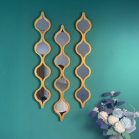 Miroir mural grand paquet de 3 moderne luxe nordique rond acrylique salon meubles décor à la maison verre or miroir mural décoratif