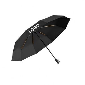 Parapluie publicitaire pliant personnalisé, entièrement automatique, 20 baleines, en caoutchouc noir, anti-UV, pour l'approvisionnement transfrontalier - Product Image 1