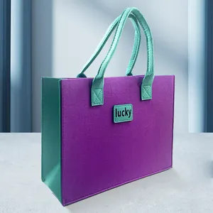 Kadınlar için yüksek son keçe çanta alışveriş plaj hediye çantası yeniden kullanılabilir ve dayanıklı keçe çanta