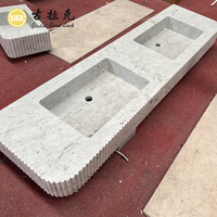 Plan de toilette en marbre blanc de Carrare sur mesure, simple ou double vasque, en pierre naturelle, pour salle de bain, fourni directement par l'usine