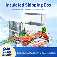 Boîte d'emballage pliable, écologique, réutilisable, imperméable, pour transport à froid, en carton isolant avec couche de mousse en aluminium