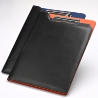 En Stock, Portapapeles de Cuero PU Personalizado de Doble Capa, A4, con Bolsillo para Bolígrafo, Carpeta de Negocios para Reuniones de Oficina, OEM