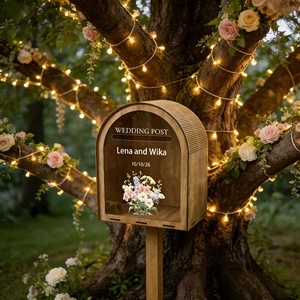 Personalized Wooden <strong>Wedding</strong> <strong>Post</strong> <strong>Box</strong> Customizable <strong>Card</strong> Holder with Acrylic Window <strong>for</strong> <strong>Wedding</strong> Reception Guest <strong>Card</strong> Collection - Product Image 2
