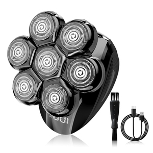 Têtes de rasoirs électriques rotatives à double lame améliorées pour hommes chauves, rasoirs 100 % étanches pour le visage et le corps, utilisation à sec ou sous l'eau - Product Image 1