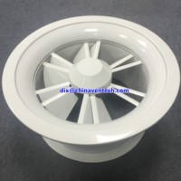 Diffuseur de tourbillon rond en aluminium de ventilation de plafond de Cvc avec les lames fixes pour l'alimentation en air avec l'induction élevée