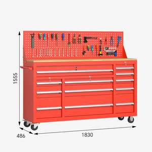 Mécanicien professionnel de réparation automobile Chariot de garage d'atelier de stockage en acier mobile Armoire à outils robuste verrouillable à 12 tiroirs de 200kg - Product Image 3