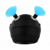 Perruque amusante pour casque, avec antenne décorative et ornement capillaire amovible, largement compatible avec tous types de casques