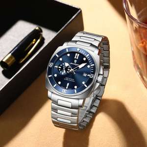 Montre pour homme Poedagar 873 de luxe, étanche, lumineuse, avec date, mouvement à quartz, bracelet en acier inoxydable - Product Image 2