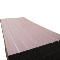 Panel MDF Aluminium Beralur dan Berlubang untuk Dinding Slatwall Dekoratif, Cocok untuk Pajangan Toko
