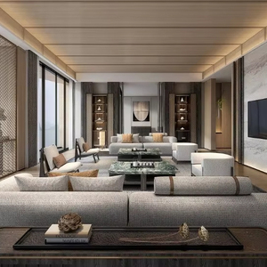 Bảng điều khiển hiện đại vua kích thước giường gỗ thiết lập với điều chỉnh chiều cao cho khách sạn sang trọng bao gồm cả đầu giường nightstands cho phòng khách - Product Image 1