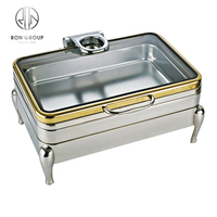 Restaurant Buffet Set Food Warmer Edelstahl Chafing Dish mit transparentem Glas deckel Catering Chafer Food Warmer