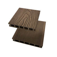 Plancher composite extérieur en WPC imperméable, grain de bois 3D, style européen, matériau en bambou brossé, planche en bois-plastique