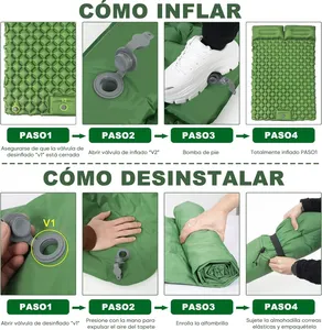 <span class=keywords><strong>Matelas</strong></span> gonflable double pour le camping en plein air, en nylon TPU, avec pompe intégrée, extra large, ultraléger, pliable, tapis de couchage, tapis de voiture - Product Image 6