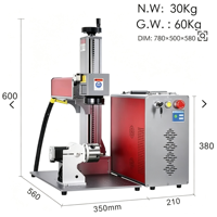 Nueva Máquina de Grabado Láser de Fibra Metálica CNC Refrigerada por Aire, Compatible con AI/DXF/PLT/DWG/JPG, Fácil de Operar, para Joyería, Vasos, Anillos