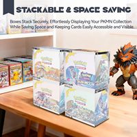 Boîte de présentation ETB en acrylique transparent 5+8mm avec couvercle magnétique à clipser, anti-UV à 99%, pliable, pour boîte de boosters TCG - Aménagement de salle de jeux