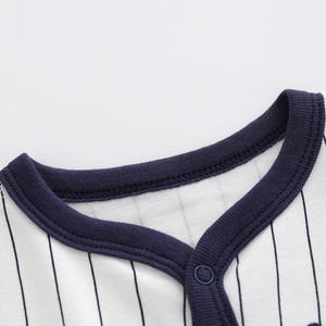 Mono de Manga Corta con Estampado de Rayas Blancas para Recién Nacido, Ropa de Bebé - Product Image 2