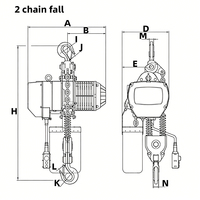 Palans à chaîne électriques en acier de 1 tonne, 2 tonnes, 3 tonnes, chariot à palan, facteur de sécurité B, construction, entrepôt, atelier, mine, restaurant, hôtel