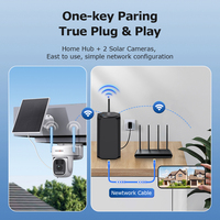 Eseecloud 500Meters WiFi Home Hub Solar PTZ Battery Outdoor IP66 4MP CMOS Camera 4CH Combo Kit Night Vision Home Security CCTV