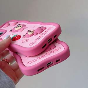 Thiết Kế Cho Iphone 11 Để 16 Pro Max 3D Dâu Gấu Phim Hoạt Hình Silicone Điện Thoại Trường Hợp Chủ Thẻ Chống Sốc Nổi - Product Image 3