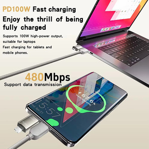 Cable de Datos Magnético de Carga Rápida de 240W con Trenzado de Nailon para <span class=keywords><strong>iPhone</strong></span>, Cable de Carga Rápida 4 en 1 <span class=keywords><strong>USB</strong></span> <span class=keywords><strong>C</strong></span> de Nailon para Samsung - Product Image 6