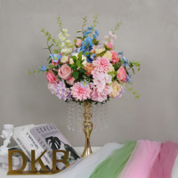 Boules de fleurs artificielles en soie rose et blanches romantiques pour centres de table de mariage, arrangements pour fêtes et cérémonies - Vente en gros