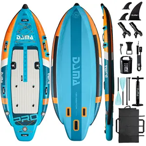 Personalizado nuevo diseño 10 '6 ''* 47'' * 8 ''doble pontón inflable fiesta Kayak Paddle Board doble pontón kayak barco de pesca