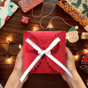 B733 petites boîtes-cadeaux à paillettes rouges papier Premium noël anniversaire saint valentin fête vacances présente boîte mystère Surprise - Product Image 2