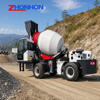 Camion malaxeur à béton autochargeur diesel 3500l à commande à distance et réponse rapide pour le coulage de revêtements de tunnels