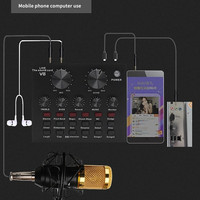 Microphone BM800, kit de microphone de studio pour podcast avec carte son V8, microphone à condensateur pour PC, filaire, couleur rose, micro à main, sans Wifi