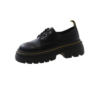 รองเท้าหนังทรงอังกฤษไซส์ใหญ่ หนาพิเศษ หัวมน ส้นหนา สไตล์เรโทร แพลตฟอร์ม สำหรับผู้หญิง ใส่ได้ในฤดูใบไม้ร่วง - Product Image 6