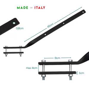 Balcony Clothes <b>Drying</b> <b>Racks</b> 60 Cm Black Painted Iron With Fixing Plates And Galvanized Pins - Product Image 2