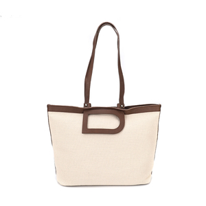 Sac fourre-tout en toile de coton robuste avec bandoulière longue en PU multi-poches réutilisable avec logo personnalisé imprimé - Product Image 6