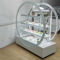 Vitrine à gâteaux ronde de luxe, étagères réglables multi-niveaux, contrôleur de température par micro-ordinateur, tube lumineux LED