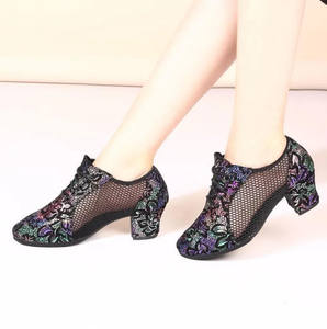 Chaussures de <span class=keywords><strong>danse</strong></span> latine jazz ballroom pour femme, semelle en caoutchouc, talon de 5 cm, performance professionnelle, auditorium, salsa, rythme - Product Image 6