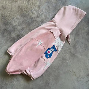 Sudadera con Capucha de Invierno HG2016 de Algodón 100% con Hombros Caídos, Efecto Desgastado, Parches Bordados y Lavado Ácido Vintage - Product Image 5