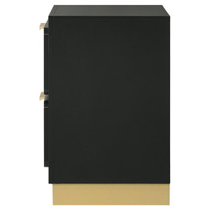 Sophia Black 2-<b>drawer</b> Nightstand Modern Bedroom <b>Storage</b> Cabinet Organizer - Product Image 6