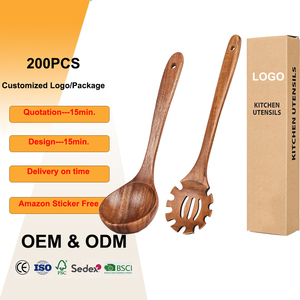 Juego <span class=keywords><strong>de</strong></span> utensilios <span class=keywords><strong>de</strong></span> <span class=keywords><strong>cocina</strong></span> antiadherentes <span class=keywords><strong>de</strong></span> madera <span class=keywords><strong>de</strong></span> teca: cuchara para sopa, cuchara ranurada para pasta, tenedor, cuchara coladora, utensilios <span class=keywords><strong>de</strong></span> madera <span class=keywords><strong>de</strong></span> teca para cocinar - Product Image 1