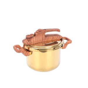 Juego de Ollas a Presión <span class=keywords><strong>COCOTTE</strong></span> de Acero Inoxidable Dorado OEM, Vaporera, Tapa de Vidrio 5L+7L/4L+6L, Juego de Utensilios de Cocina, 60-100KPA - Product Image 3