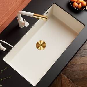 Évier de cuisine sous plan, grand bac unique en quartz, facile à nettoyer pour la vaisselle domestique - Product Image 6