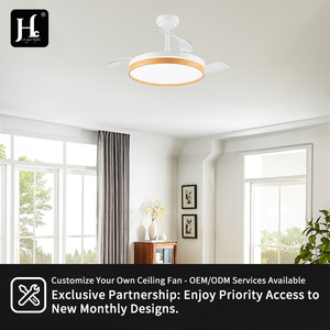 Modern ceiling fan <b>chandelier</b> 48-inch invisible telescopic fan with <b>light</b> and remote control ventilation system - Product Image 4