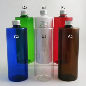 Rõ Ràng Màu Đỏ Hổ Phách Màu Xanh Lá Cây Màu Trắng Container Với Nhôm Vít Cap Nhựa PET 500 Ml <span class=keywords><strong>Lotion</strong></span> Chai - Product Image 2