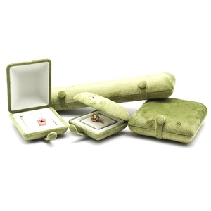 High quality velvet box luxury jewelry packaging necklace ring gift pearl box custom jewelry box