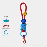 Porte-clés en paracorde tressé coloré, cordons de poignet en corde avec anneau à ressort, breloques de sac à main tissées à la main pour sacs à main